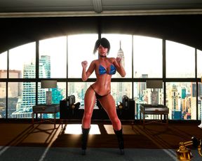 Dancing  3D Girls Animation - Beauty Cartoon Brunette