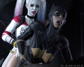 3D Batman Porn Asylum Ep III - Harley Quinn vs Batgirl
