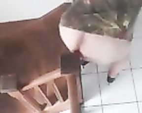 Dildo on the railing stairs. Video Cam