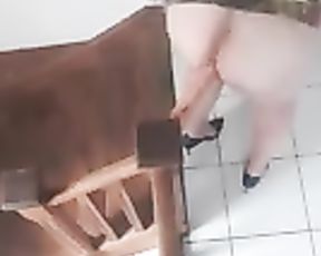 Dildo on the railing stairs. Video Cam