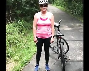 Housewife showing her figure in public