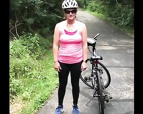 Housewife showing her figure in public