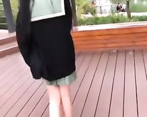 【twitter】 Outdoor Exposure Glamour Nymph Takes off Uniform