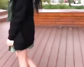 【twitter】 Outdoor Exposure Glamour Nymph Takes off Uniform