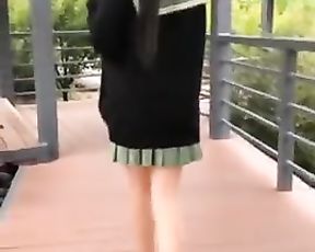 【twitter】 Outdoor Exposure Glamour Nymph Takes off Uniform