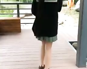 【twitter】 Outdoor Exposure Glamour Nymph Takes off Uniform