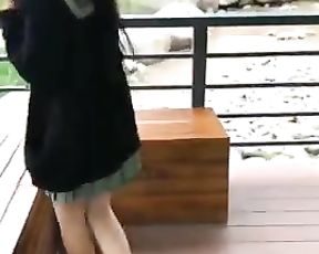 【twitter】 Outdoor Exposure Glamour Nymph Takes off Uniform