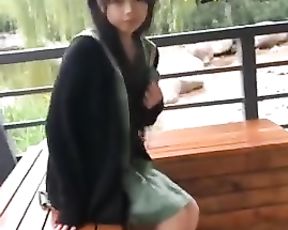 【twitter】 Outdoor Exposure Glamour Nymph Takes off Uniform