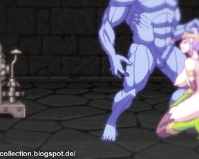 Dame getting Smashed by Orc [pixel Art]