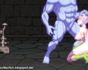 Dame getting Smashed by Orc [pixel Art]