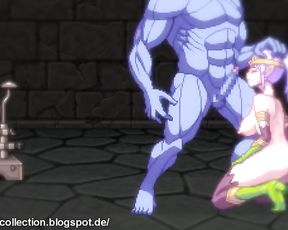 Dame getting Smashed by Orc [pixel Art]