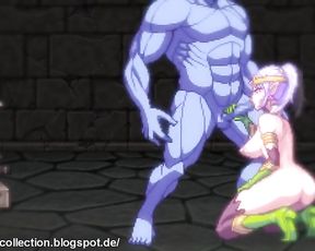 Dame getting Smashed by Orc [pixel Art]