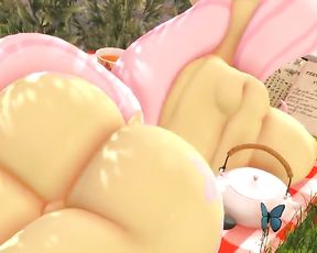 Hooves Art - Fluttershy Jiggles her Culo as she Reads (Extended) 60fps