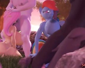 Anime Hooves Art - Fluttershy x Rainbowdash