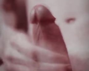 Erotic male masturbation in couch