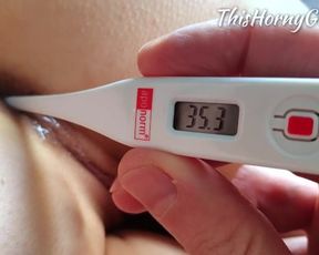 Girl-Friend's Temperature Donk Smashing Check for Coronavirus with a Thermometer