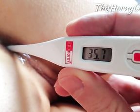 Girl-Friend's Temperature Donk Smashing Check for Coronavirus with a Thermometer