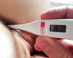 Girl-Friend's Temperature Donk Smashing Check for Coronavirus with a Thermometer