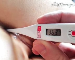 Girl-Friend's Temperature Donk Smashing Check for Coronavirus with a Thermometer