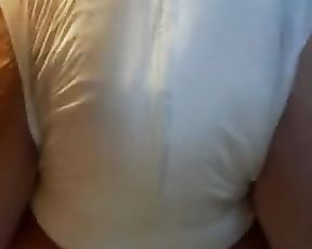 Humungous Dude Extracts Pee Enema into Adult Diaper