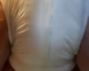 Humungous Dude Extracts Pee Enema into Adult Diaper