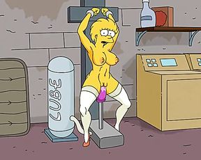 Simpsons Porn - Adult Lisa Simpsons Boned by Romp Machine and Infalted