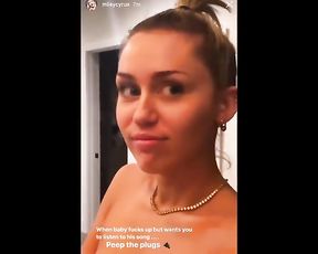 Miley Cyrus Nip Slide on Instagram Story