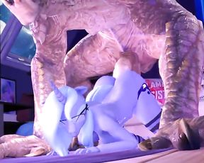 Hooves Art - Luna x some Wierd Monster