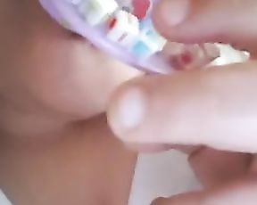 Gargling and Playing with Adult Pacifier