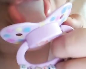 Gargling and Playing with Adult Pacifier