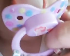 Gargling and Playing with Adult Pacifier