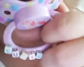 Gargling and Playing with Adult Pacifier