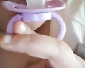 Gargling and Playing with Adult Pacifier