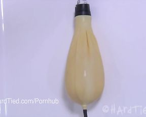 Dark-Hued-Haired Fledgling in Latex Bound in Rope Tortured Erotically in Water