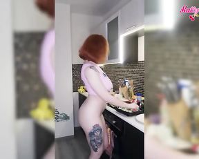 Gigantic-Chested Ginger-Haired Dances Naked on Kitchen - Fragile Erotica
