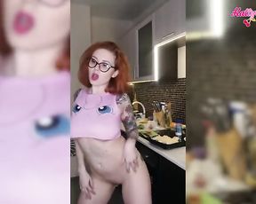 Gigantic-Chested Ginger-Haired Dances Naked on Kitchen - Fragile Erotica