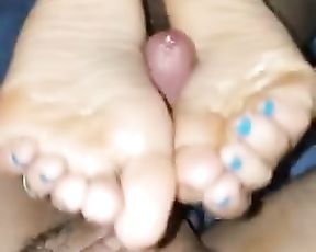 Mild Oily Latina Soles Change Sides Footjob Phat Cum Shot