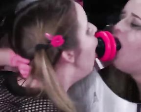 All Girl Female made to Suck a Fake-Man Sausage and Gags