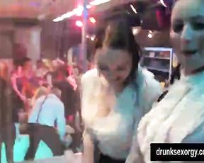 Moist fucksluts dancing erotically in a club