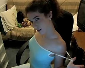 Petite ebony-haired web webcam undress tease