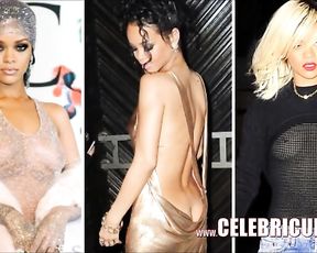 Bare Ebony Celebrity Rihanna Showcases Pierced Globes %26 Clean-Shaved Coochie