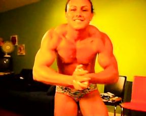 FBB Flexing her Super Hot Muscles Bare