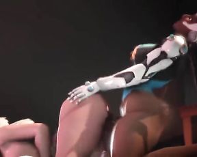 Overwatch three dimensional toon manga porno Futa 60FPS Futa Symmetra x Mei Rear End Style