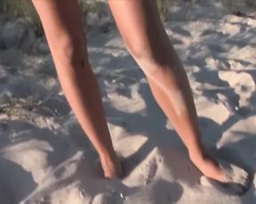 Bare Public Image Shoot - Sizzling Dark Haired Naked on Public Beach