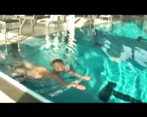 Inexperienced Housewife Bare in Public Pool