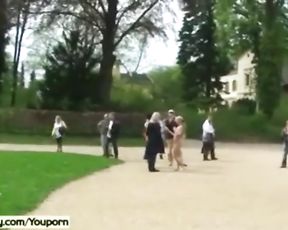 Lenja Super-Hot German Naked in Public Streets