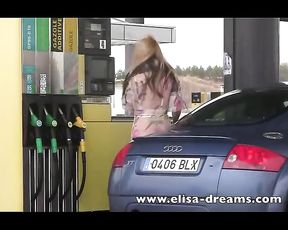 Naked in Public under my Semitransparent Raincoat