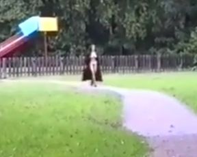 Mature Brown-Haired Naked in Public Park - 1