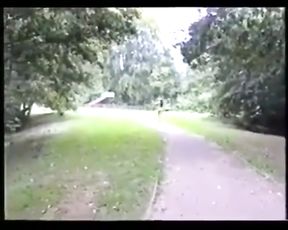 Mature Brown-Haired Naked in Public Park - 1