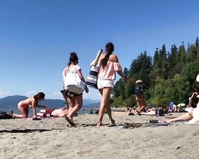 Lil' Shaft on Bare Beach - Part trio - his POUCH are Larger than his Trouser Snake! LOL SPH CFNM